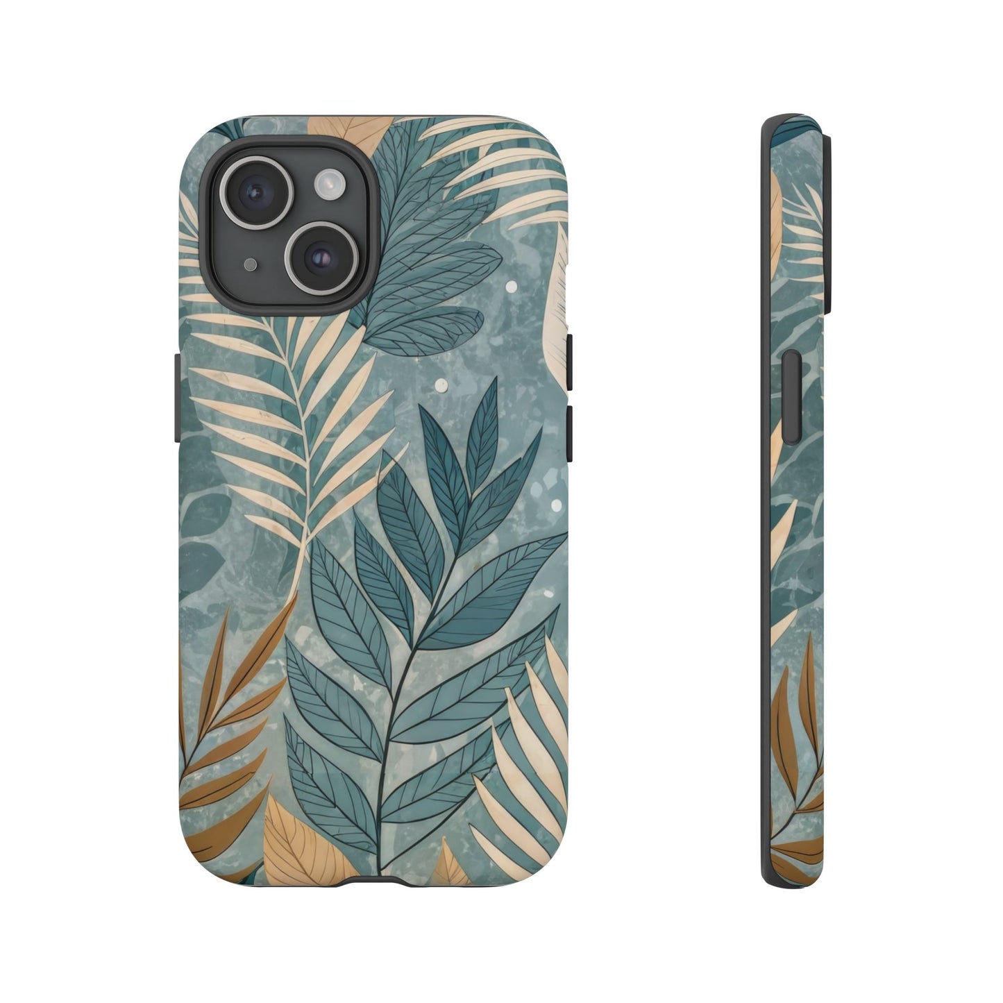 Blue Boho Leaves Tough Case