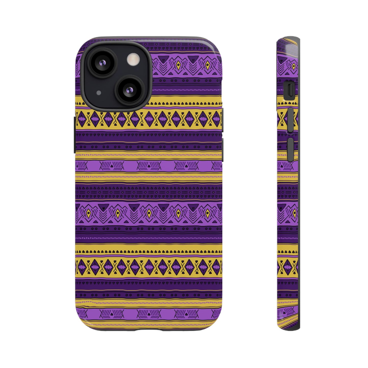 Purple & Yellow Stripes - Tough Phone Case