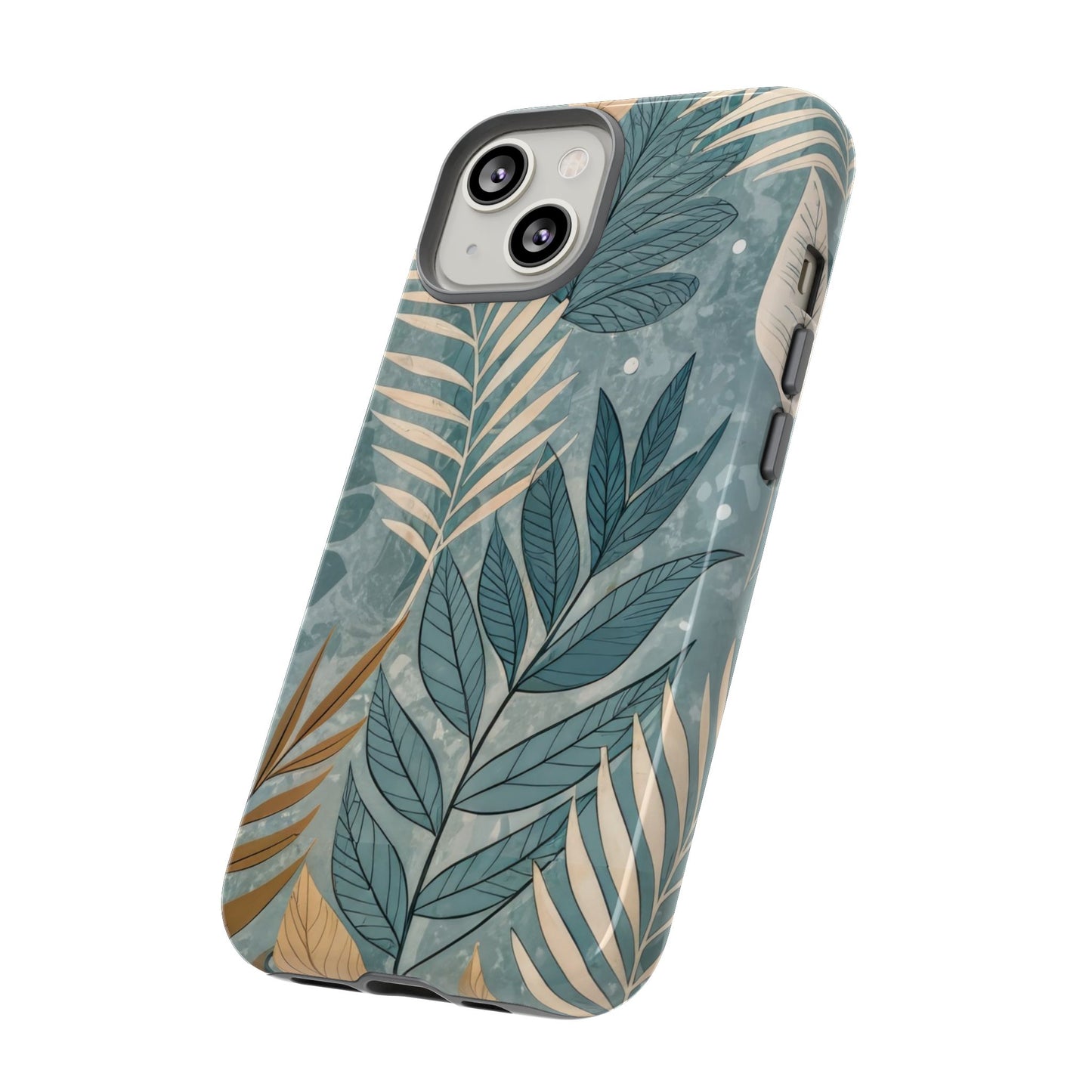 Blue Boho Leaves Tough Case