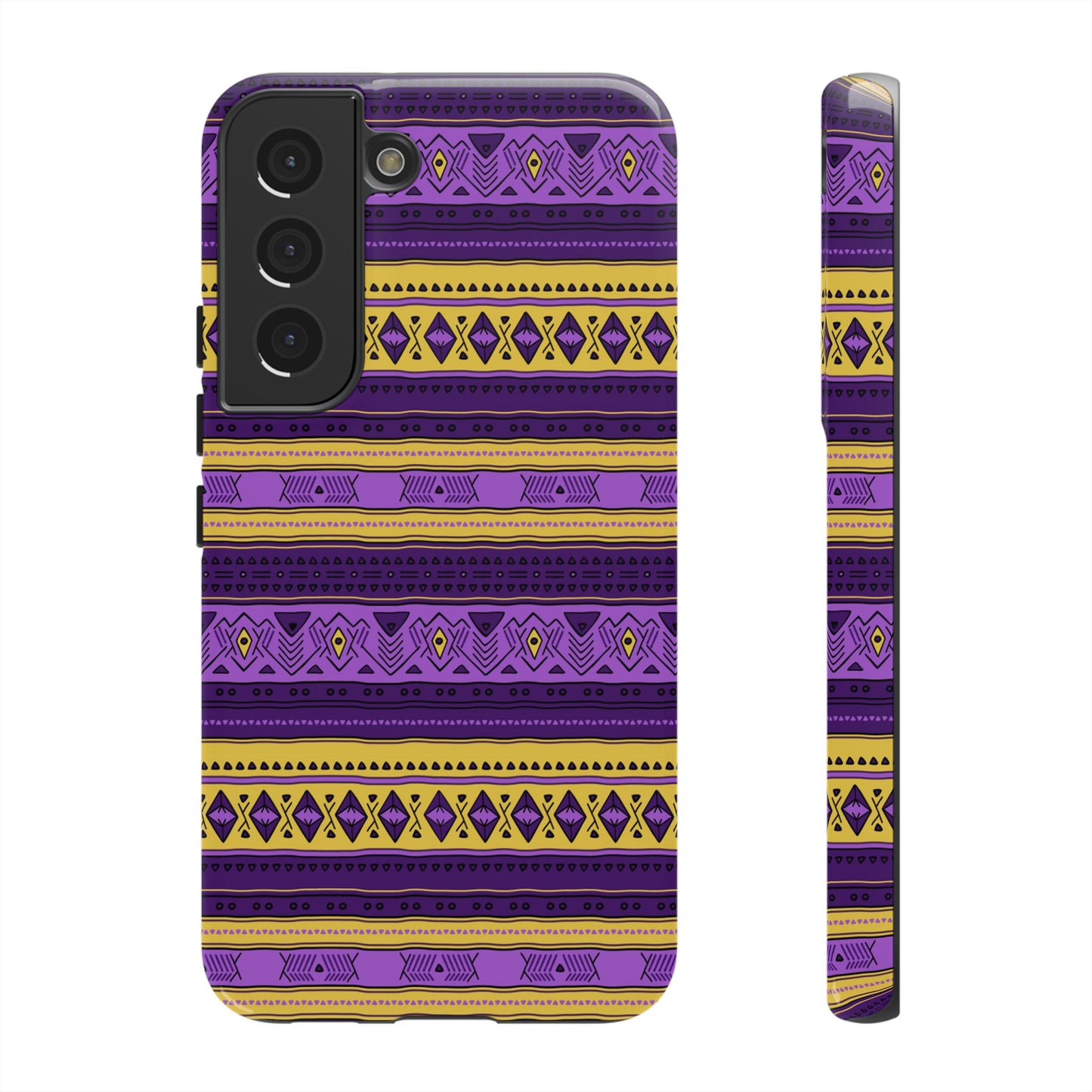 Purple & Yellow Stripes - Tough Phone Case