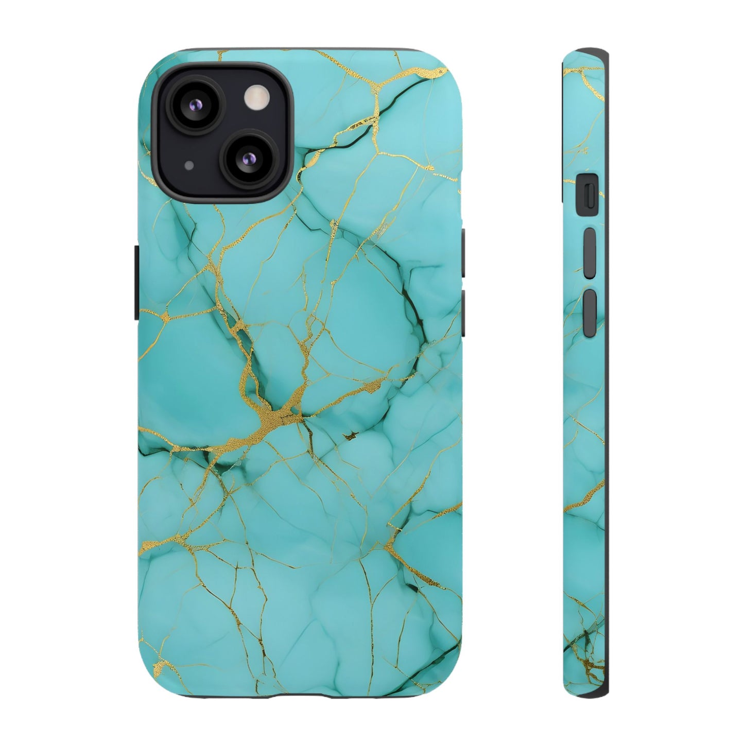 Teal Marble Tough Phone Case