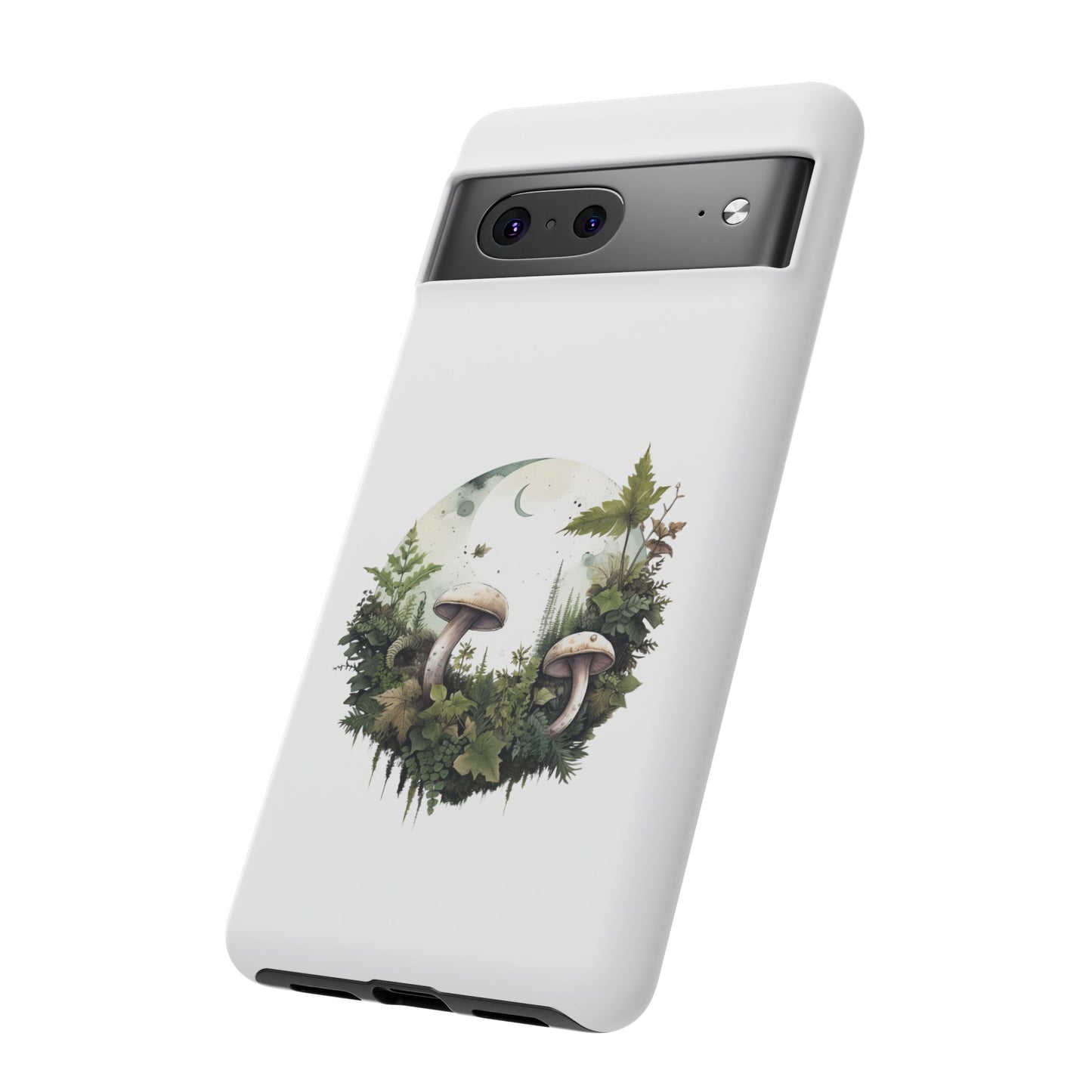 Moonlit Mushroom Tough Phone Case – Minimalist Forest Magic
