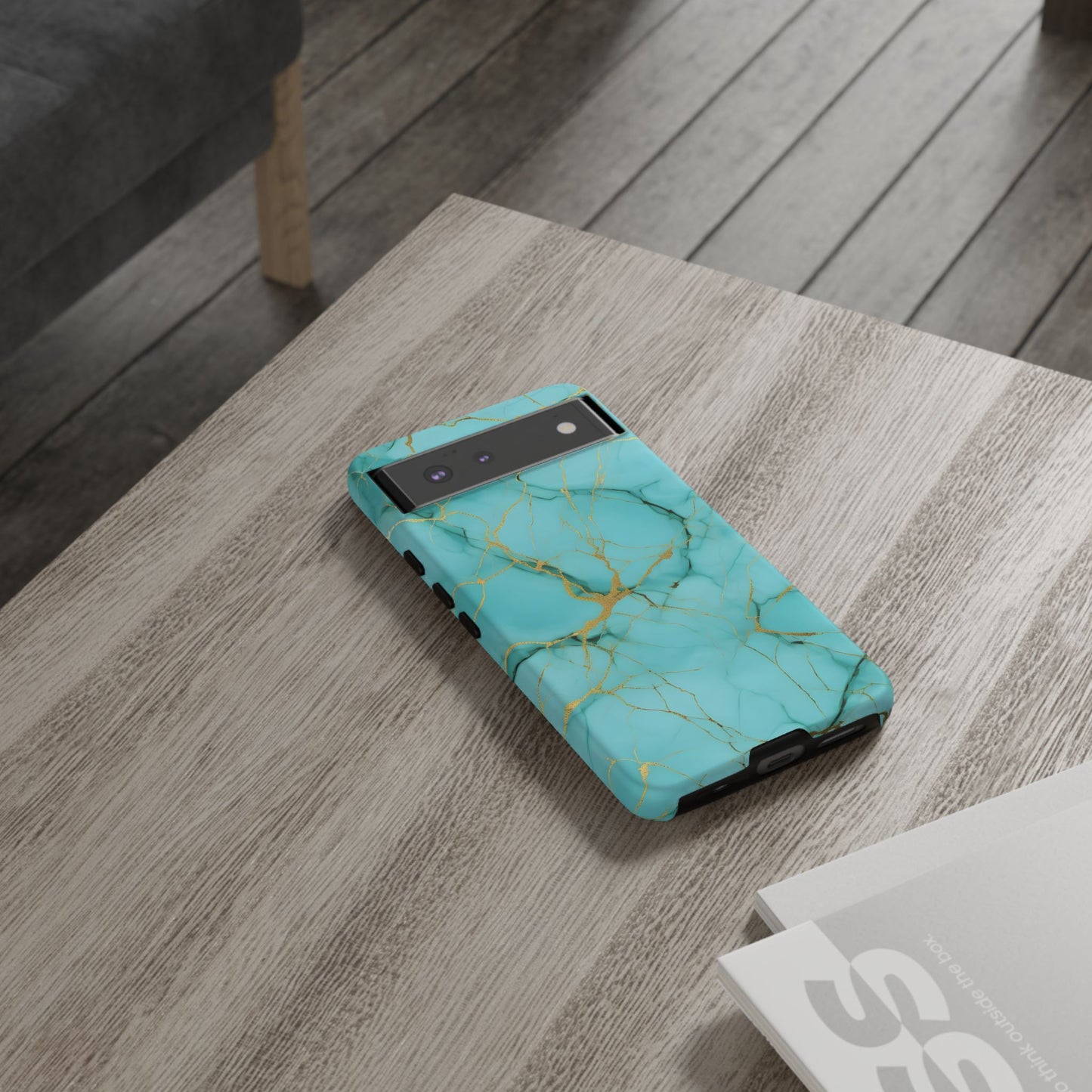 Teal Marble Tough Phone Case