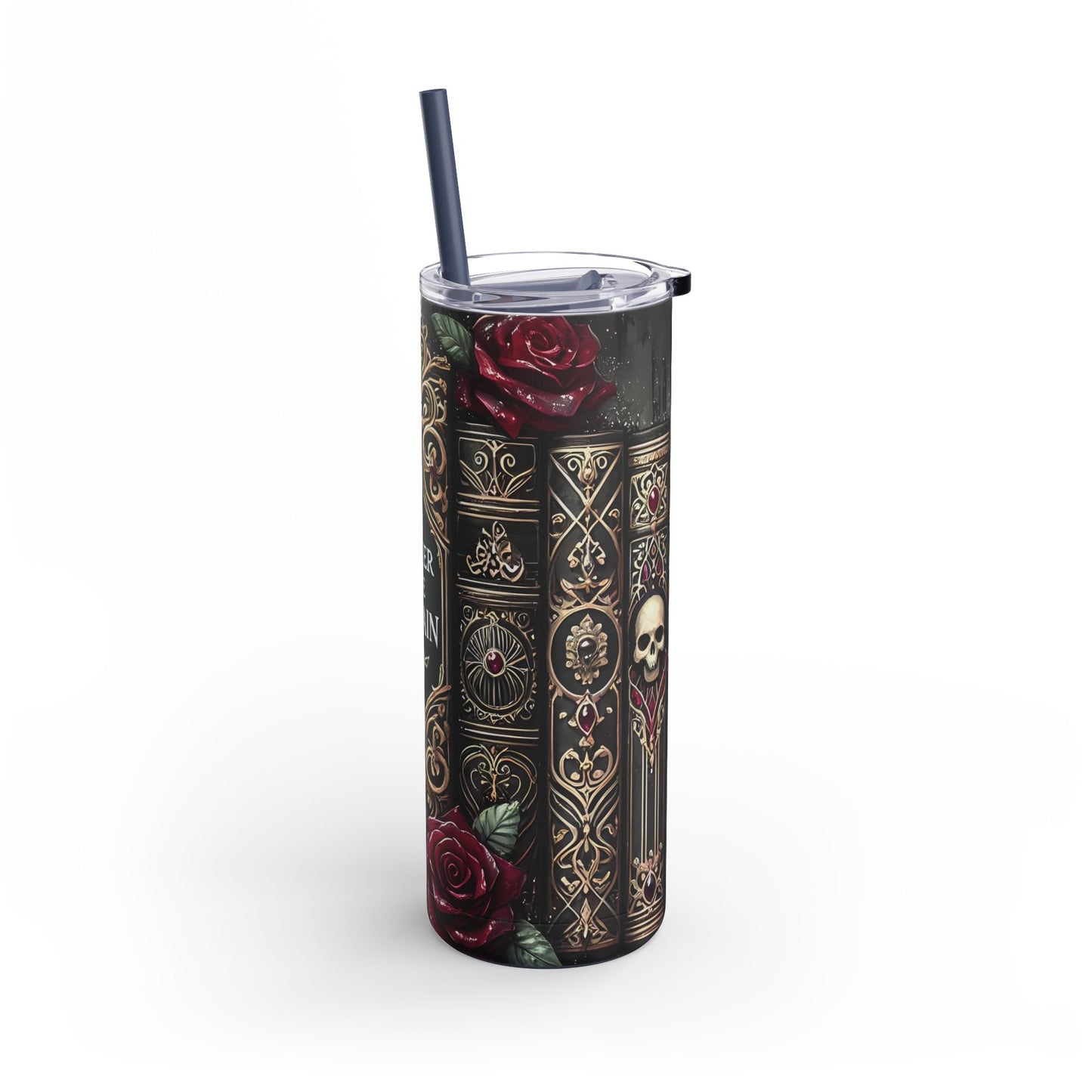 Book Lover Gift - I Prefer the Villain Skinny Tumbler | Dark Academia Matte 20oz Insulated Drinkware
