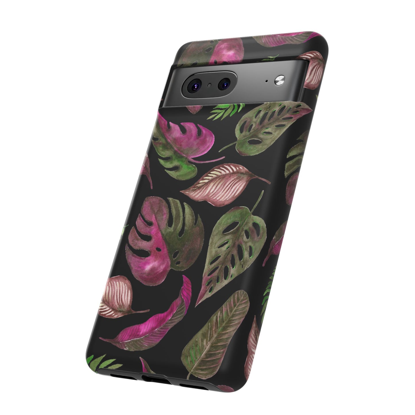 Pink & Black Tropical Leaves - Tough Case