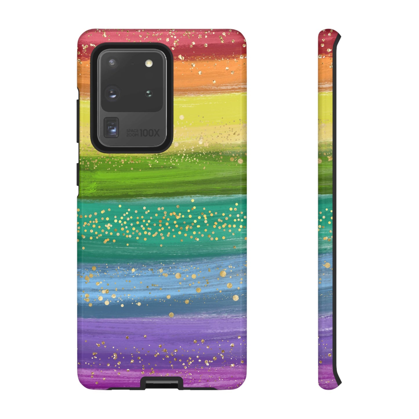 Rainbow Glitter Brush Strokes - Tough Case