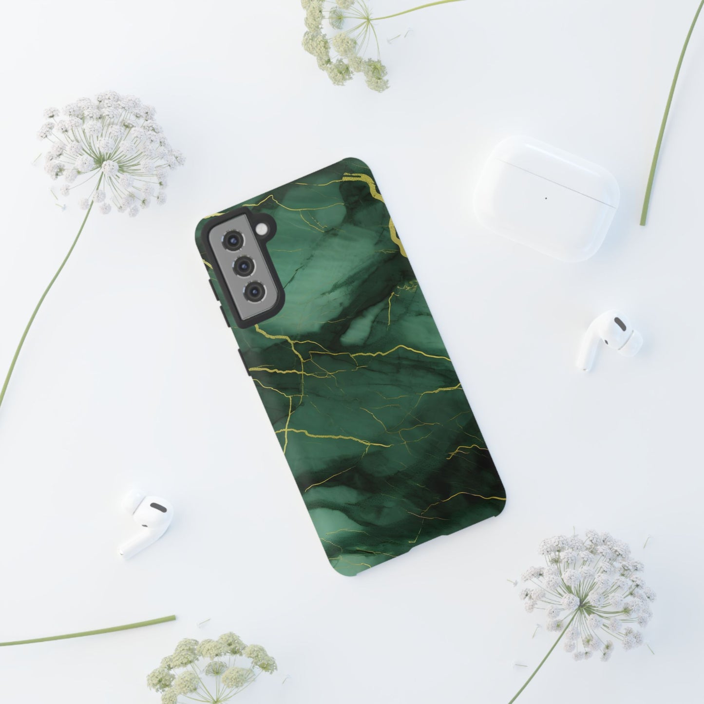 Hunter Green Marble - Tough Phone Case