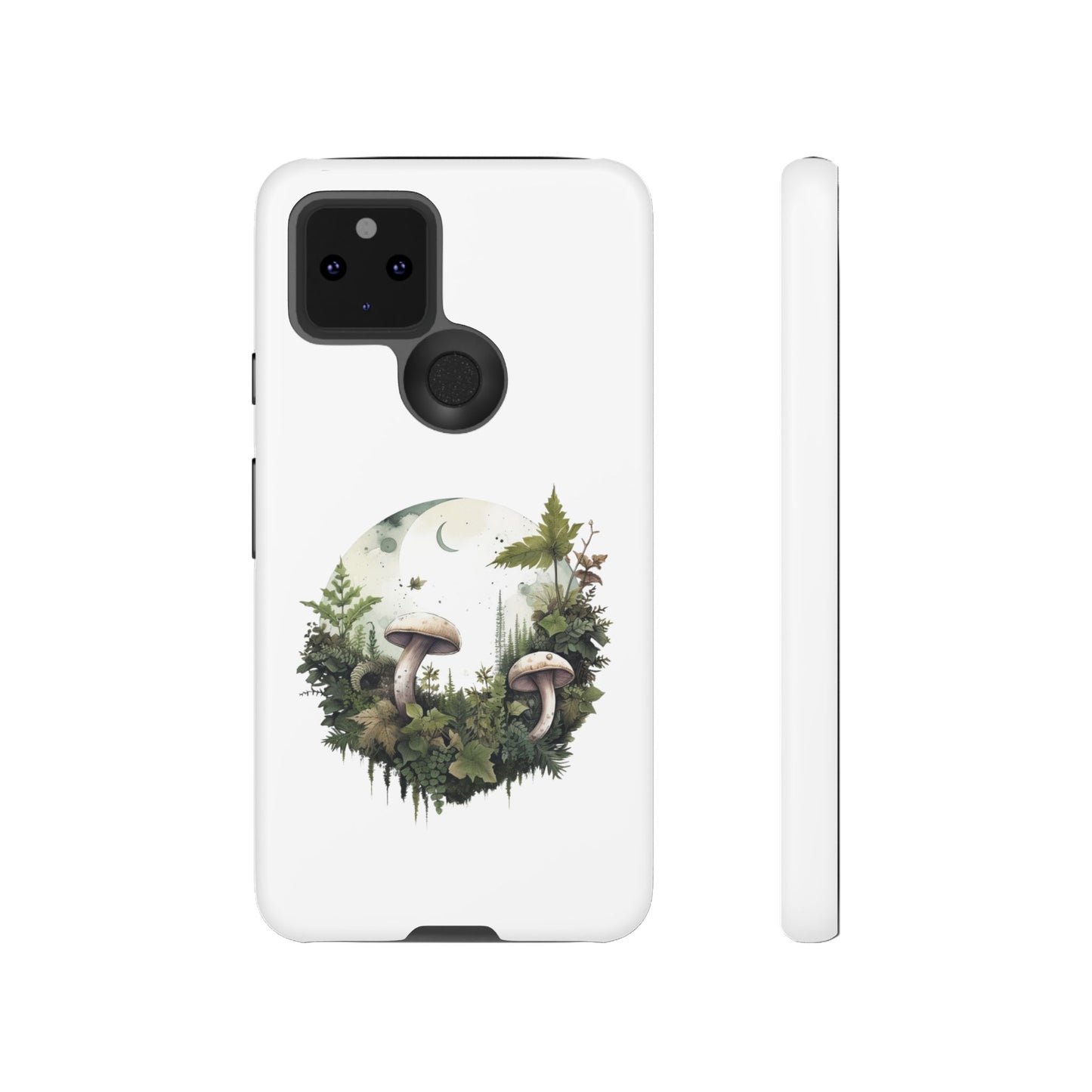 Moonlit Mushroom Tough Phone Case – Minimalist Forest Magic