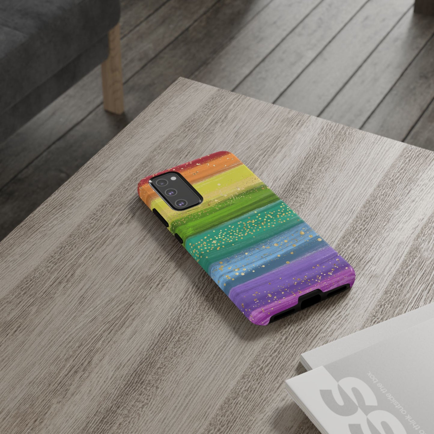 Rainbow Glitter Brush Strokes - Tough Case