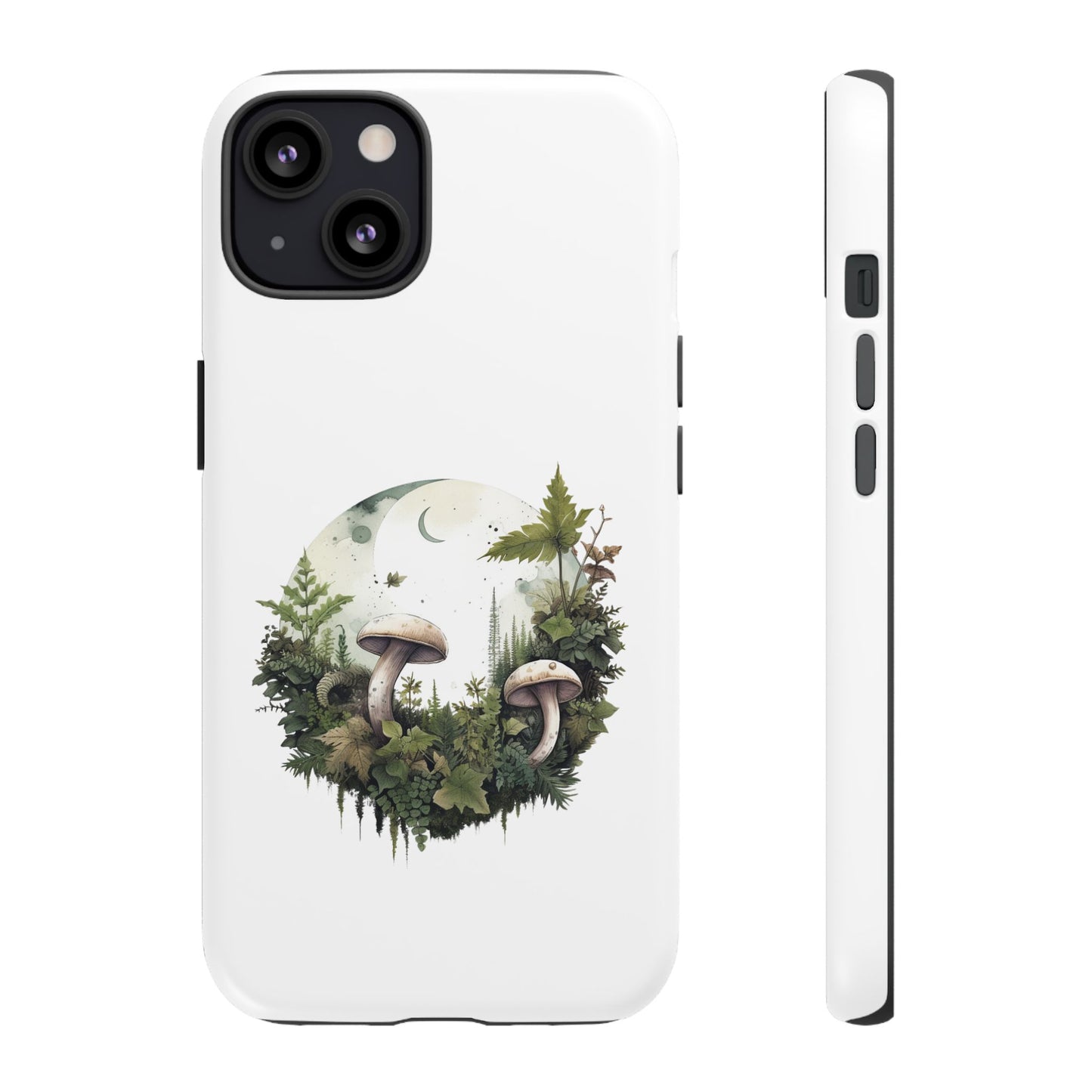 Moonlit Mushroom Tough Phone Case – Minimalist Forest Magic