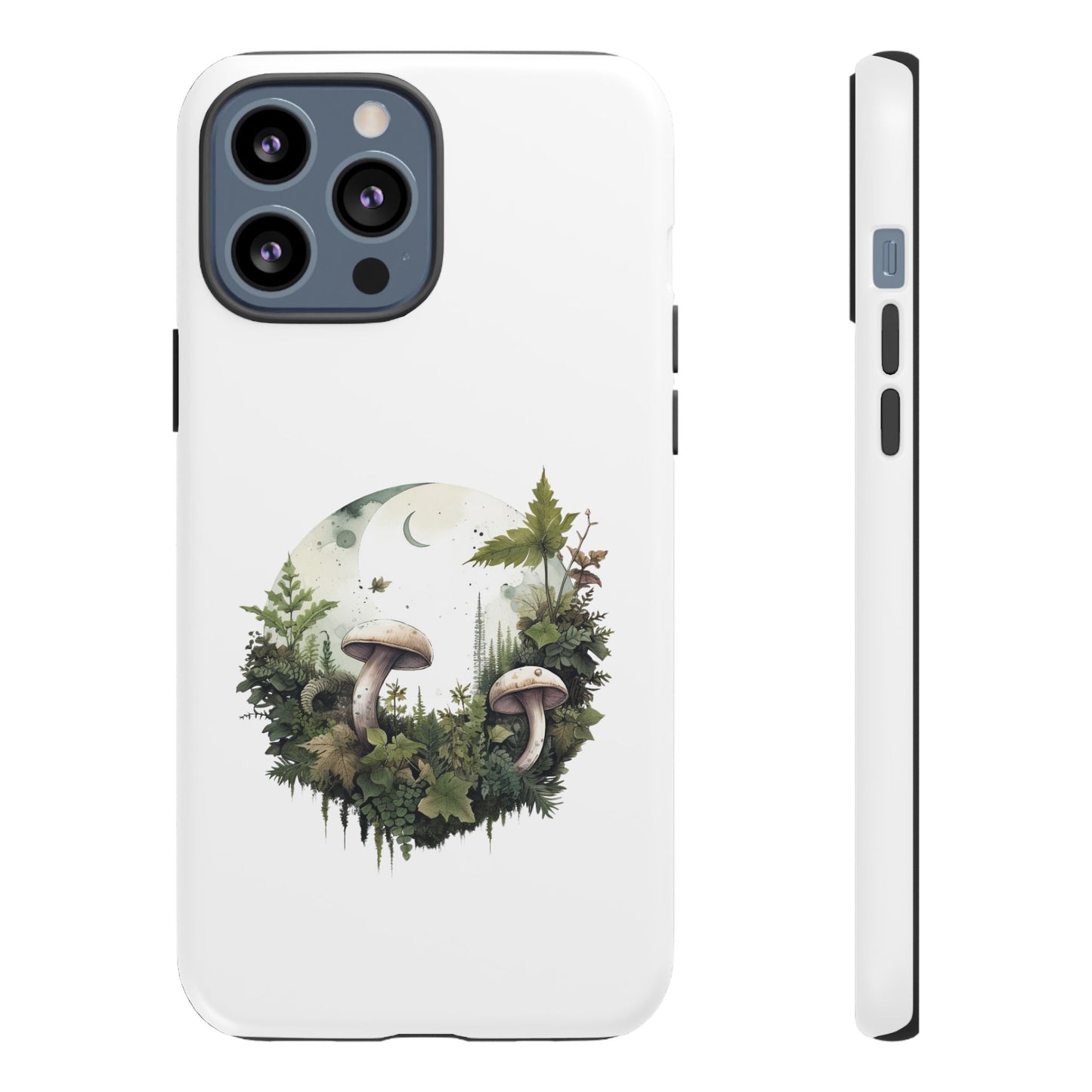 Moonlit Mushroom Tough Phone Case – Minimalist Forest Magic
