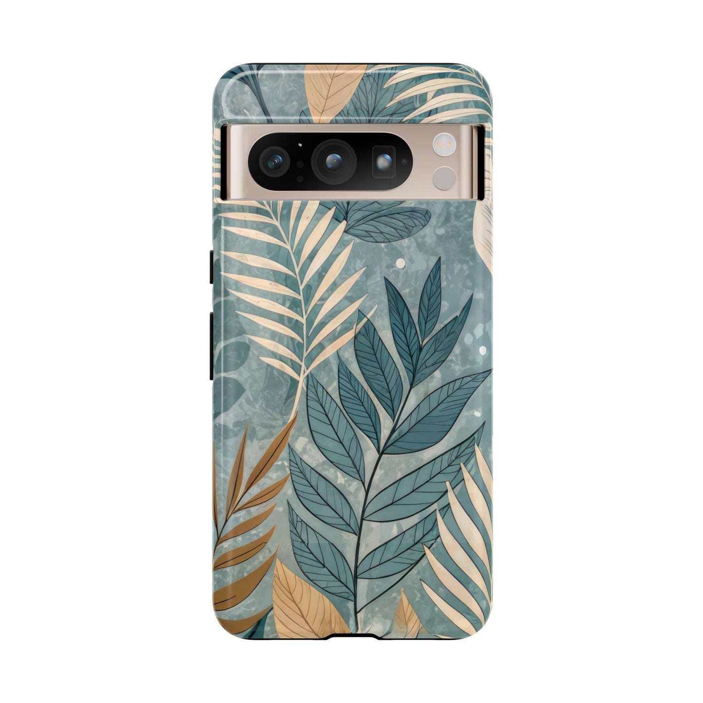 Blue Boho Leaves Tough Case