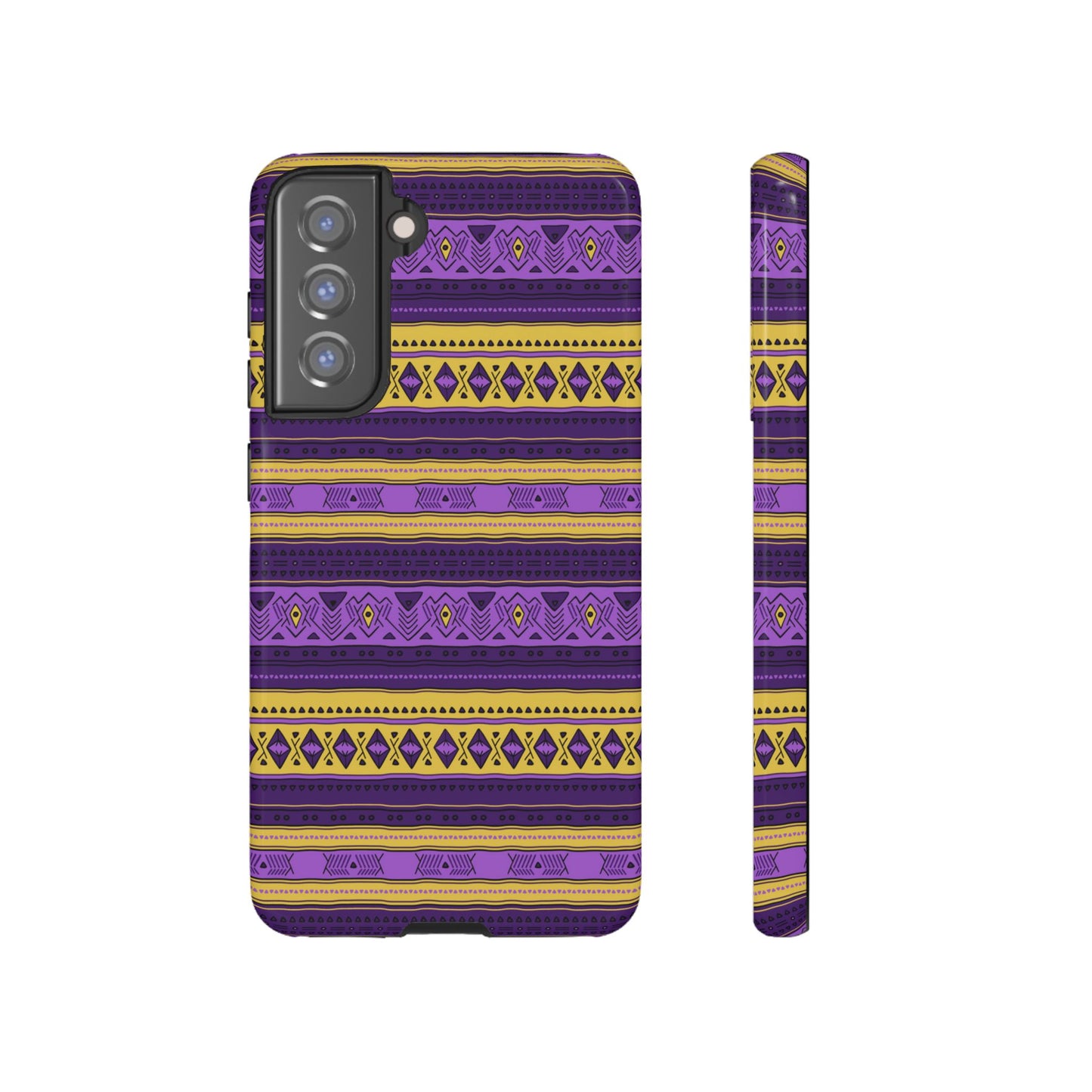 Purple & Yellow Stripes - Tough Phone Case