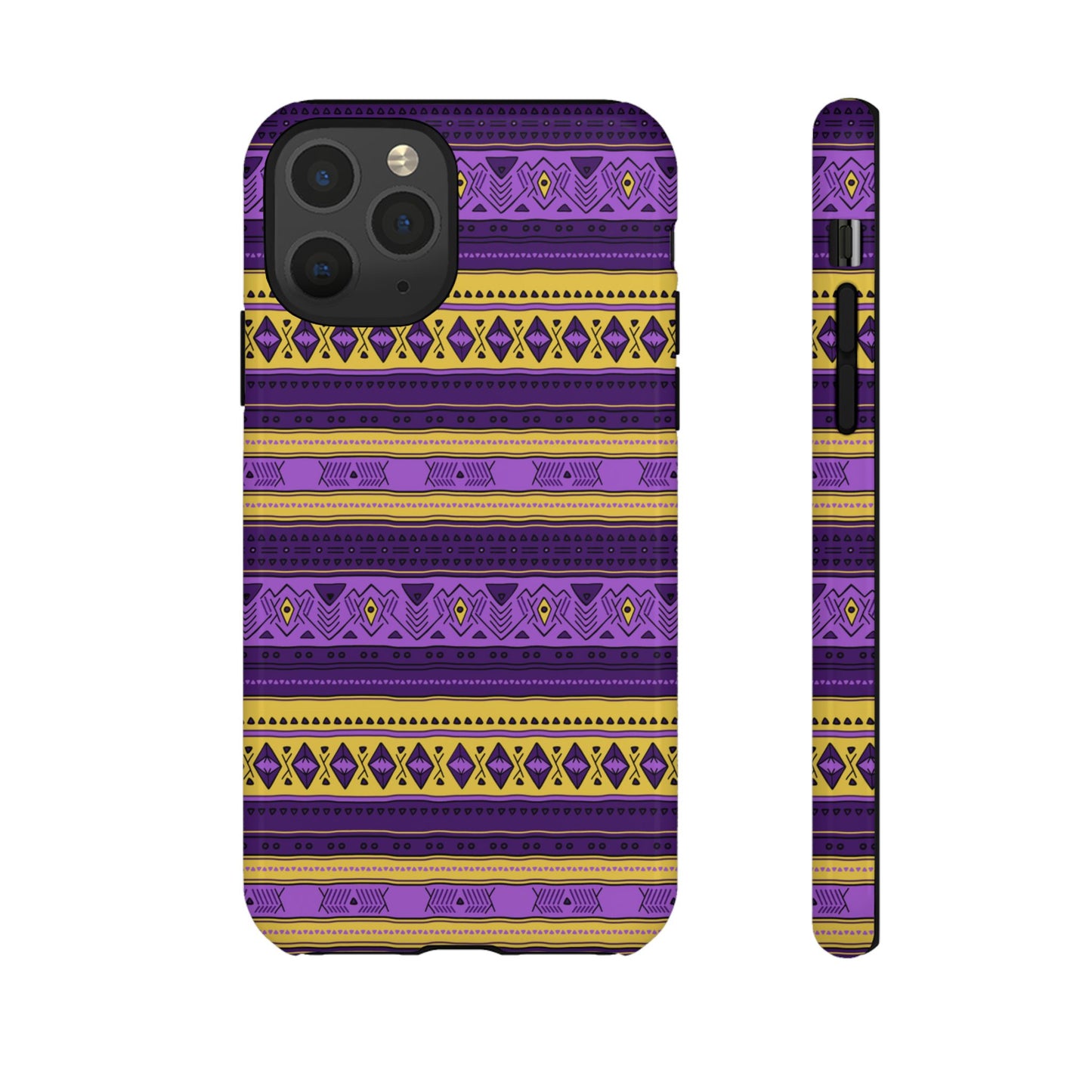 Purple & Yellow Stripes - Tough Phone Case