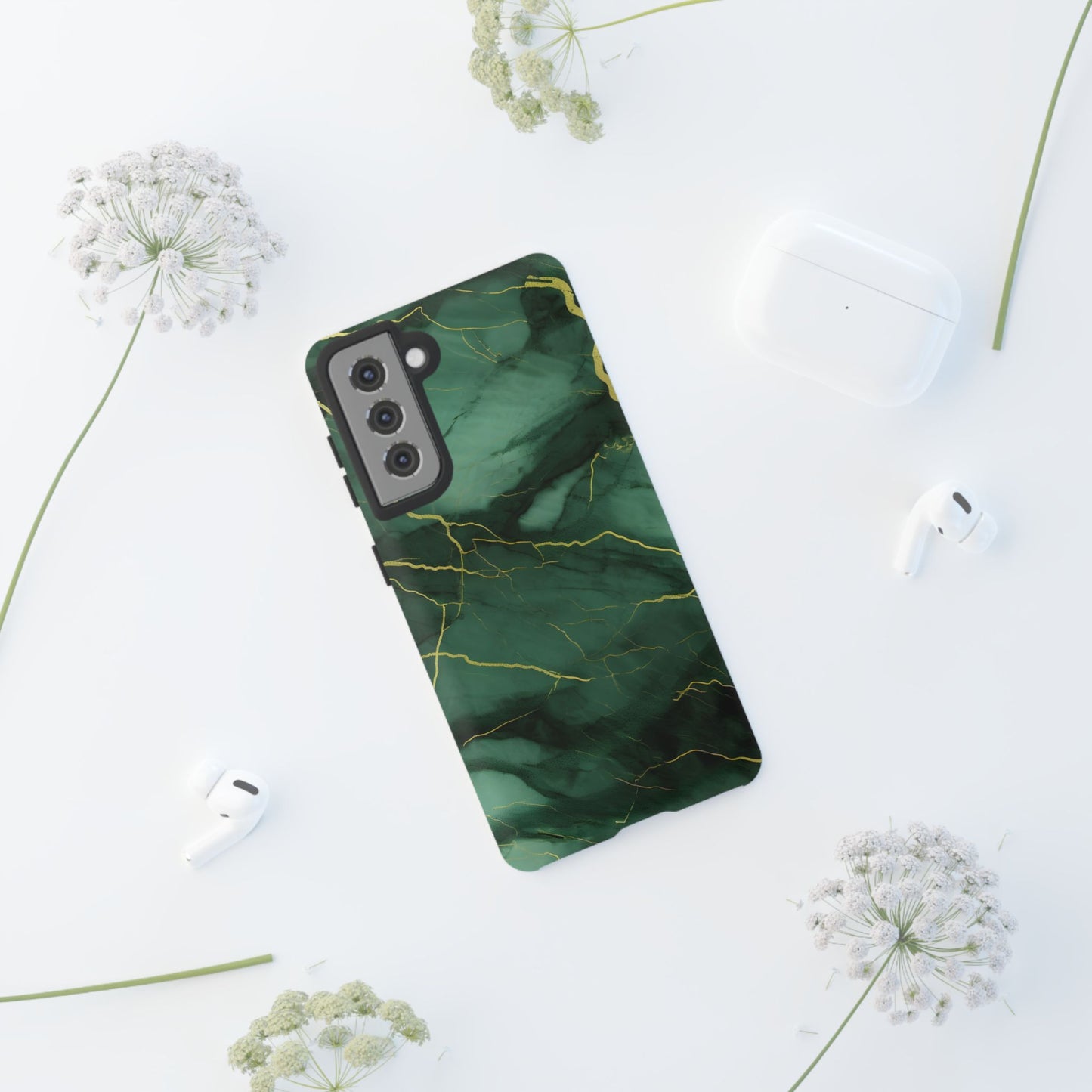 Hunter Green Marble - Tough Phone Case