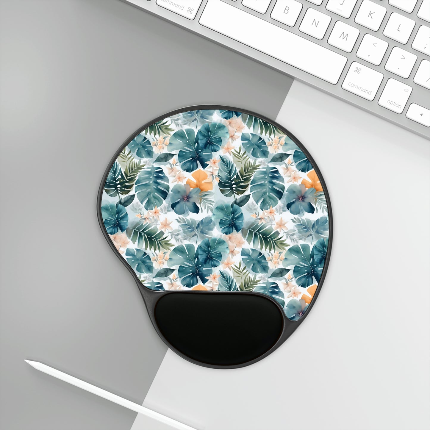 Tropical Blues - Mouse Pad With Wrist Rest