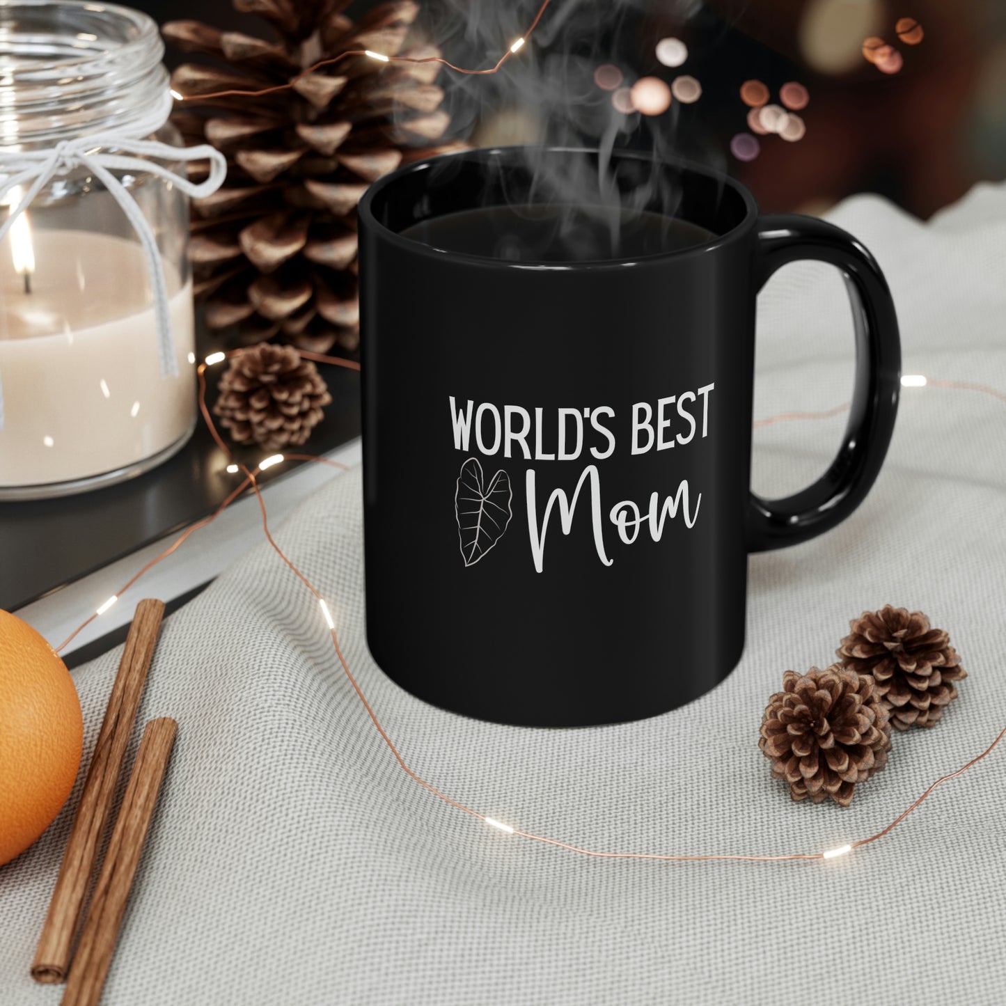World's Best Mom Alocasia - 11oz Black Mug