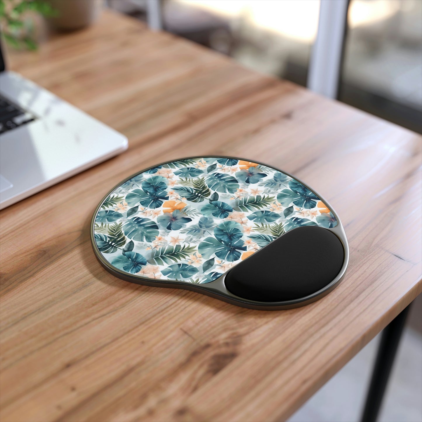 Tropical Blues - Mouse Pad With Wrist Rest