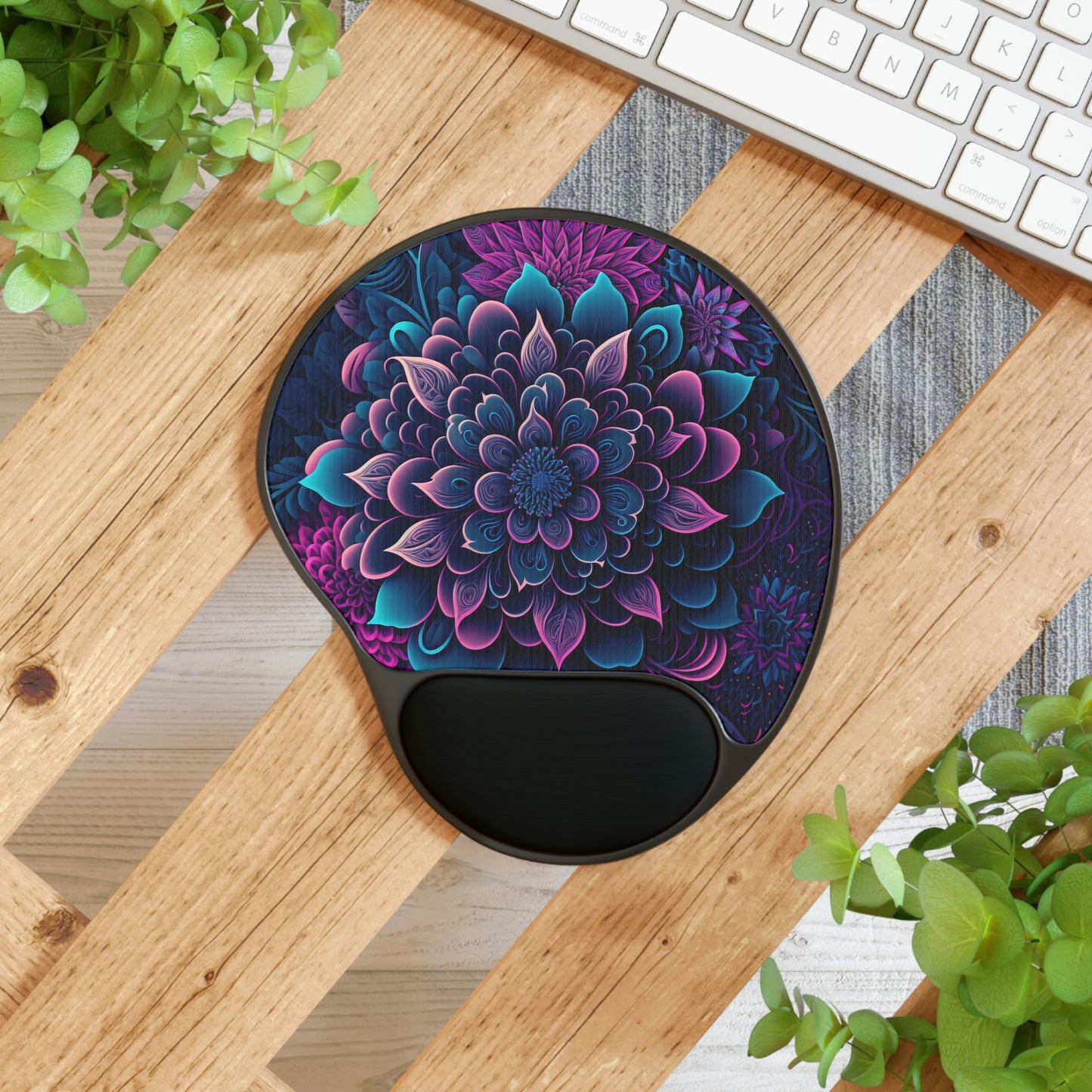 Galactic Succulents - Mouse Pad With Wrist Rest