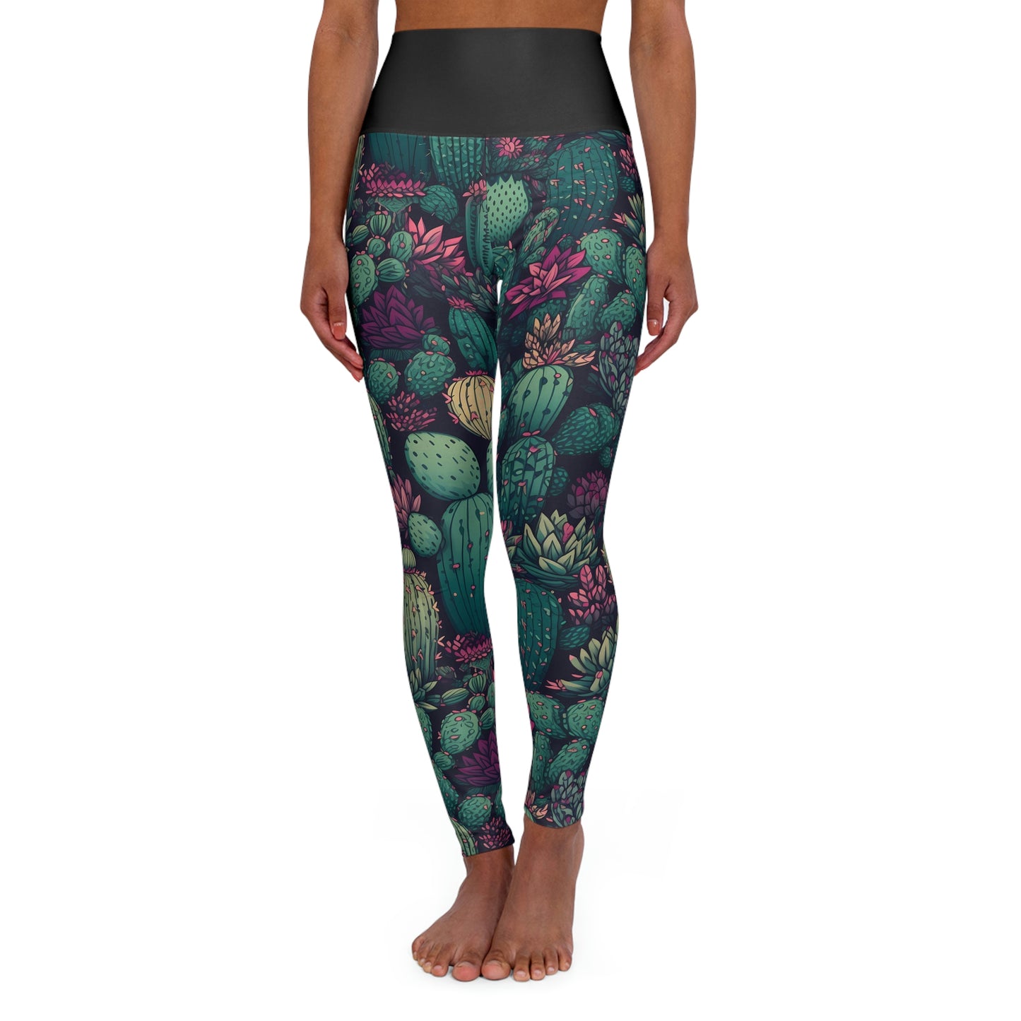 Funky Cactus - High Waisted Yoga Leggings
