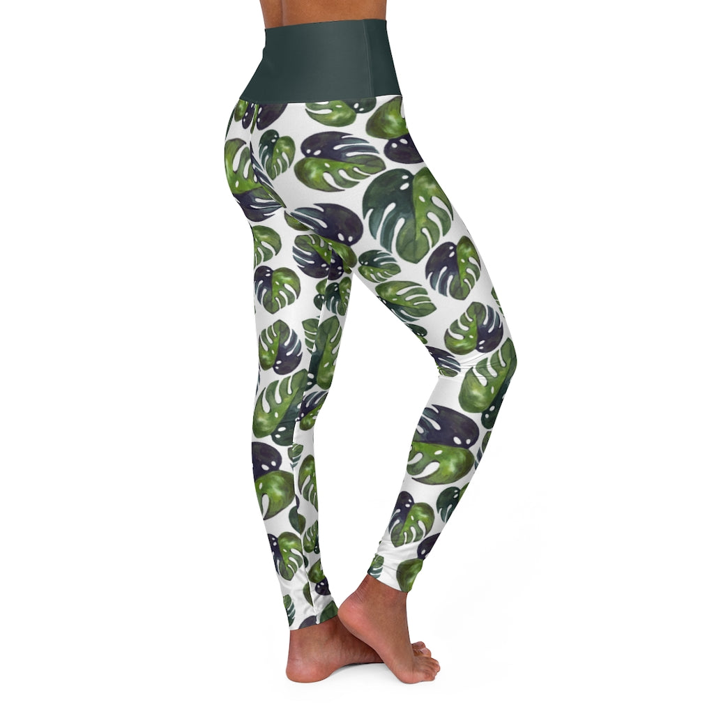 Monstera Leg - High Waisted Yoga Leggings
