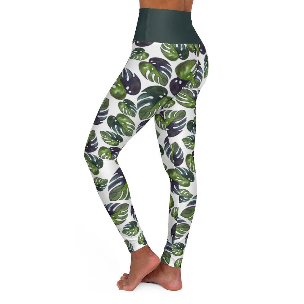 Monstera Leg - High Waisted Yoga Leggings