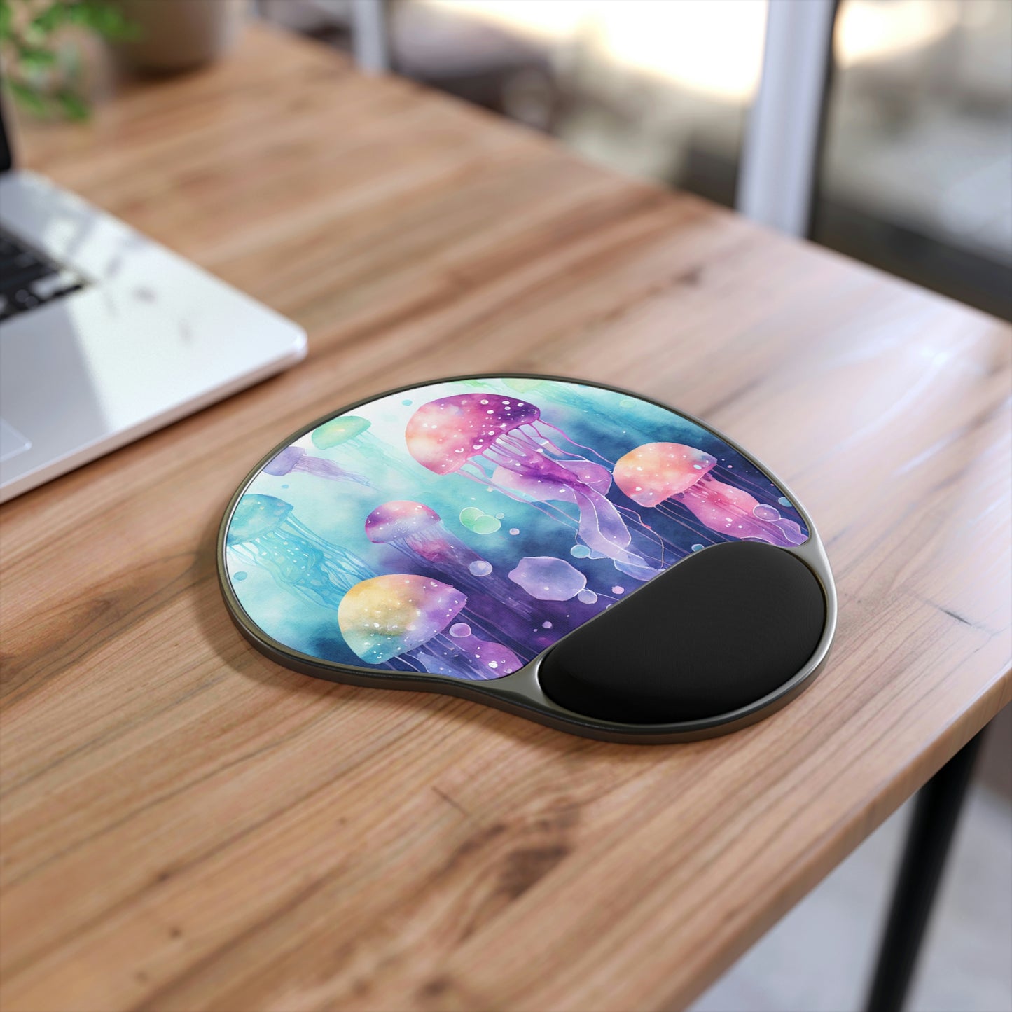 Watercolor Jellies - Mouse Pad With Wrist Rest