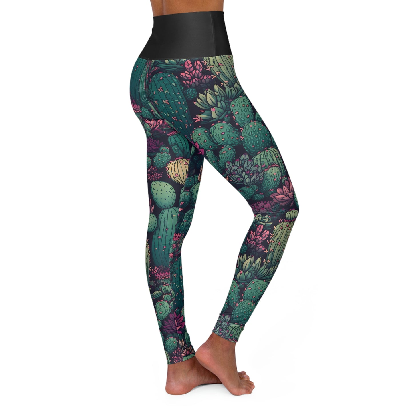 Funky Cactus - High Waisted Yoga Leggings