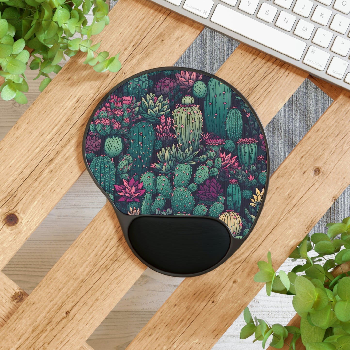 Funky Cactus - Mouse Pad With Wrist Rest