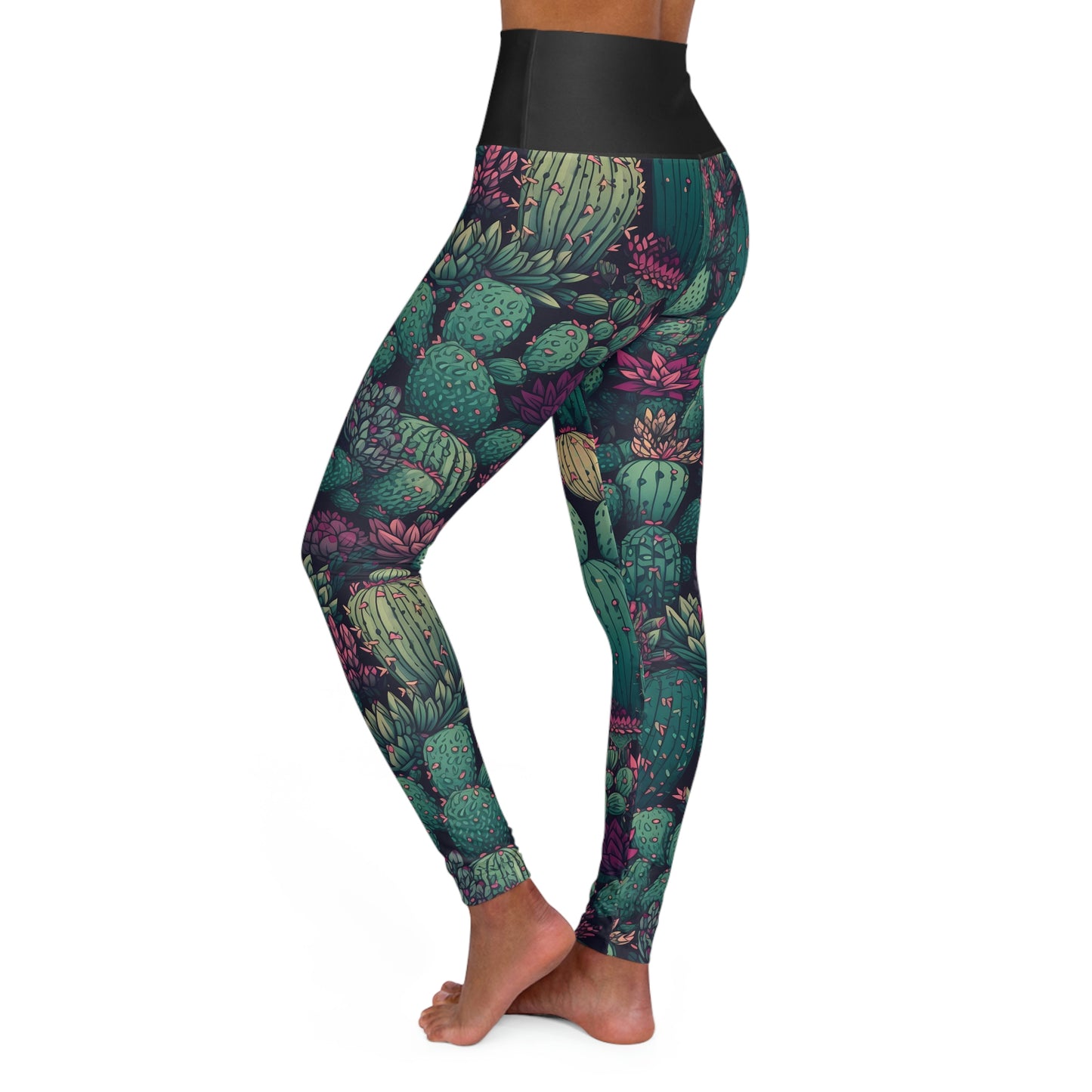Funky Cactus - High Waisted Yoga Leggings