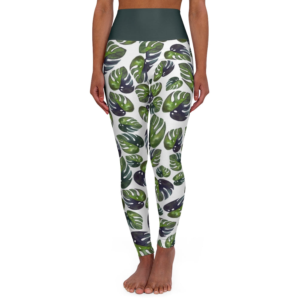 Monstera Leg - High Waisted Yoga Leggings