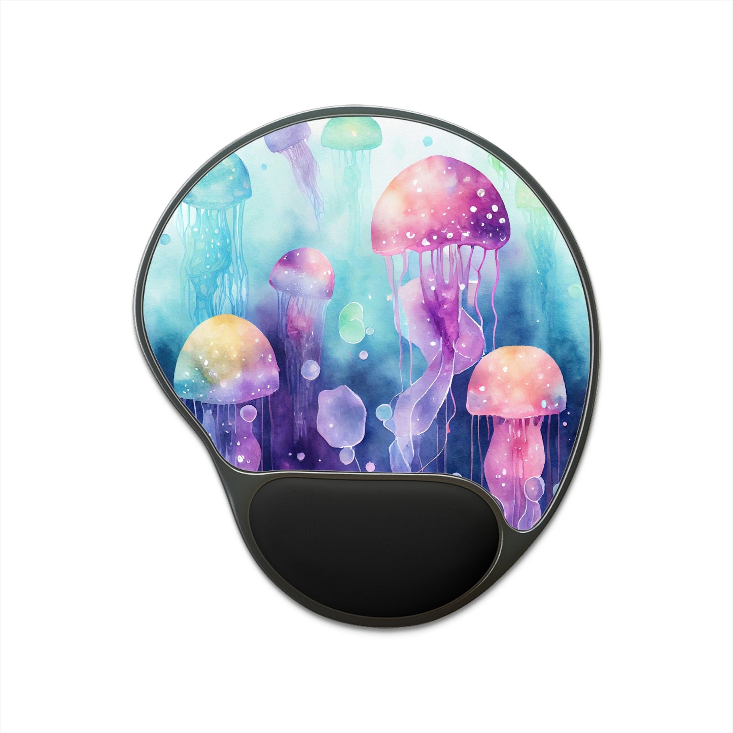 Watercolor Jellies - Mouse Pad With Wrist Rest