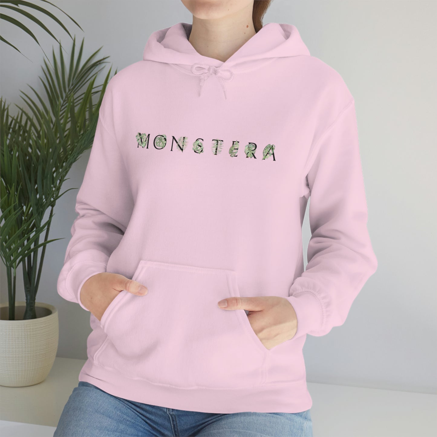 Monstera Leaf Letters Hoodie