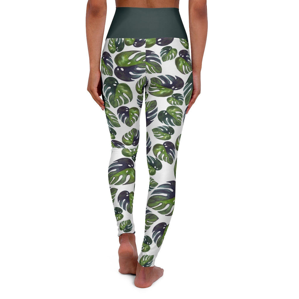 Monstera Leg - High Waisted Yoga Leggings