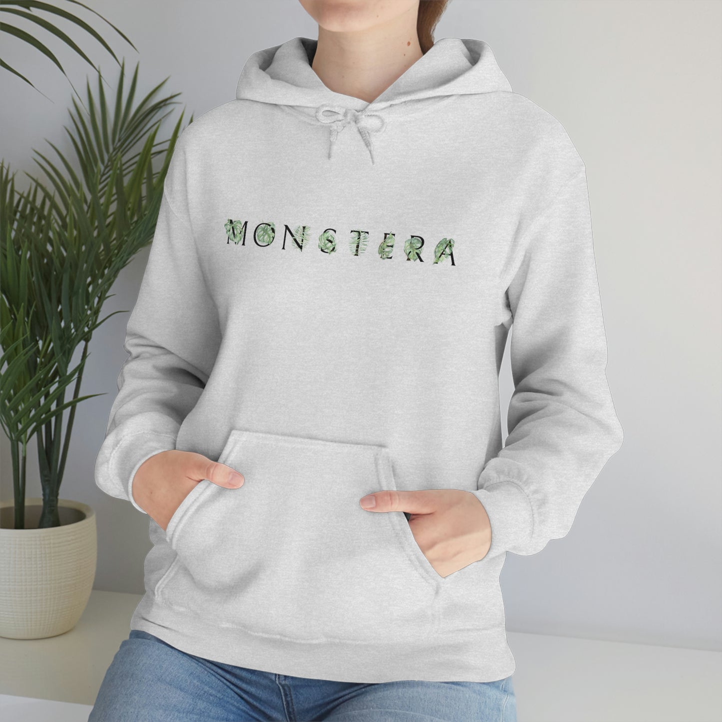 Monstera Leaf Letters Hoodie