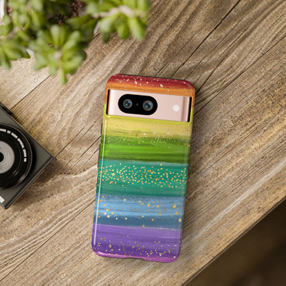 Rainbow Glitter Brush Strokes - Tough Case
