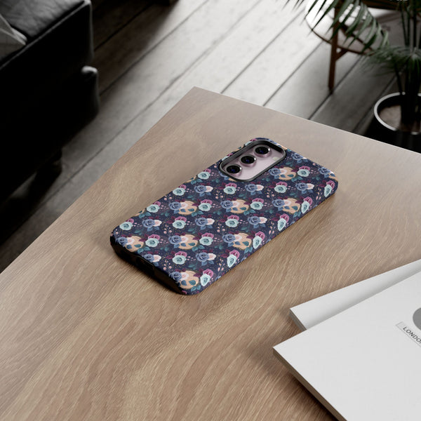 Navy & Pink Florals  - Tough Phone Case