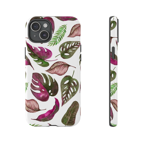 Pink & White Tropical Leaves - Tough Case