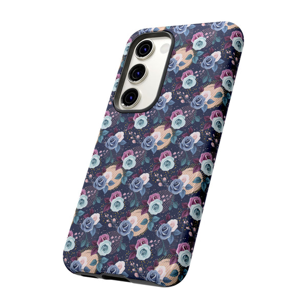 Navy & Pink Florals  - Tough Phone Case