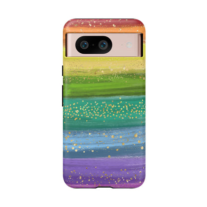 Rainbow Glitter Brush Strokes - Tough Case