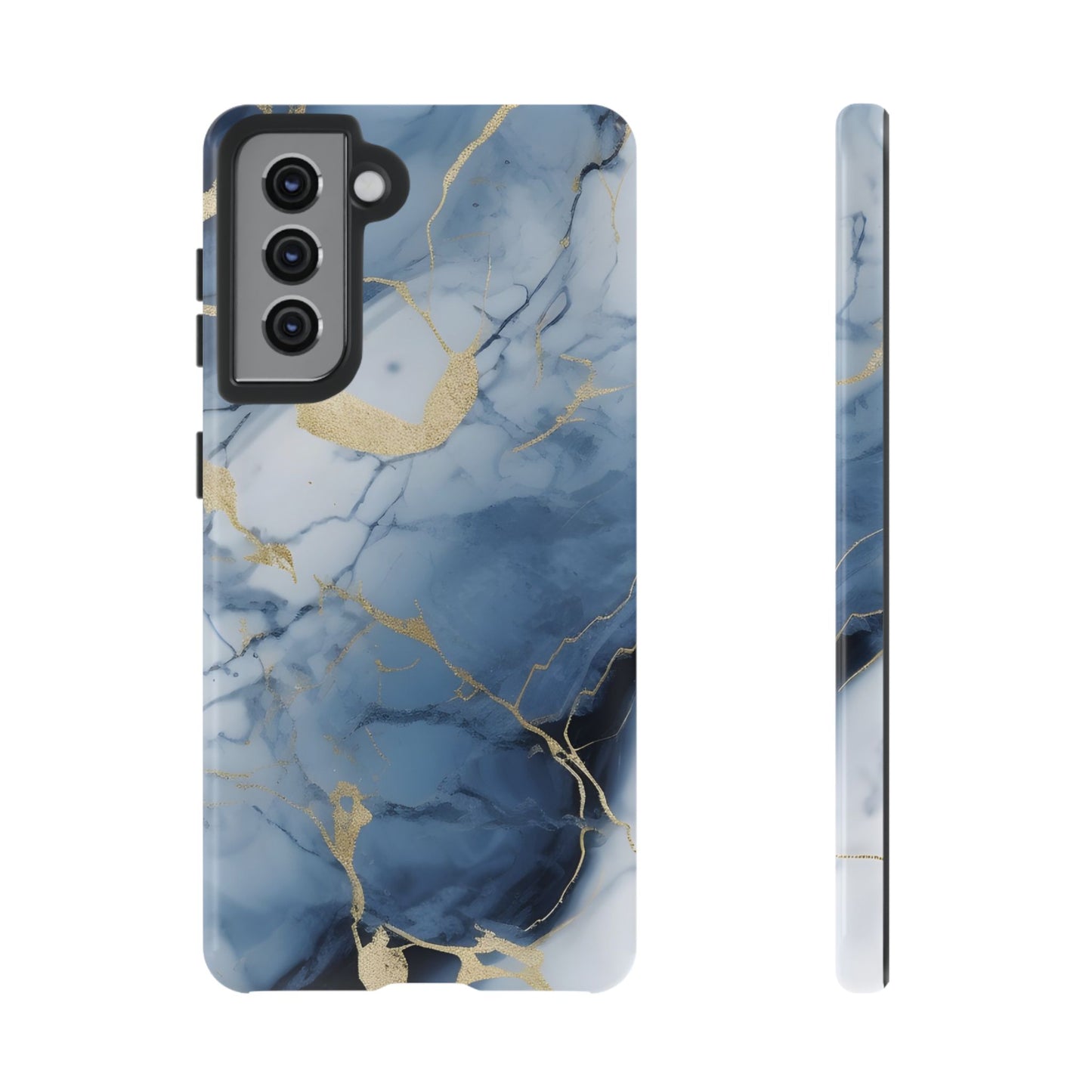 Navy Blue Marble Tough Phone Case