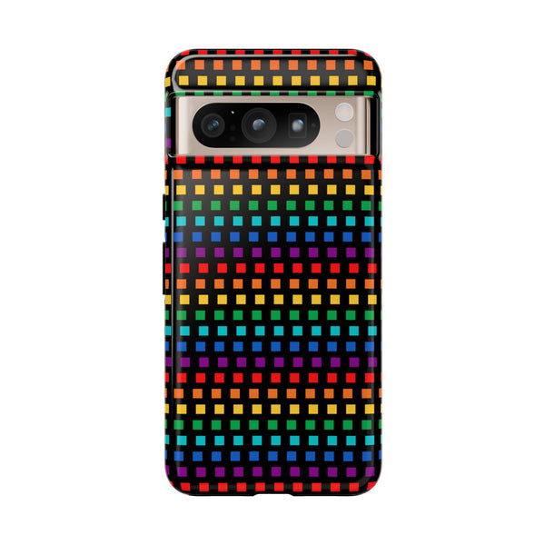 Rainbow Dots on Black - Tough Case