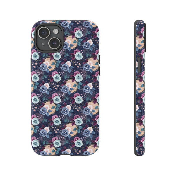 Navy & Pink Florals  - Tough Phone Case