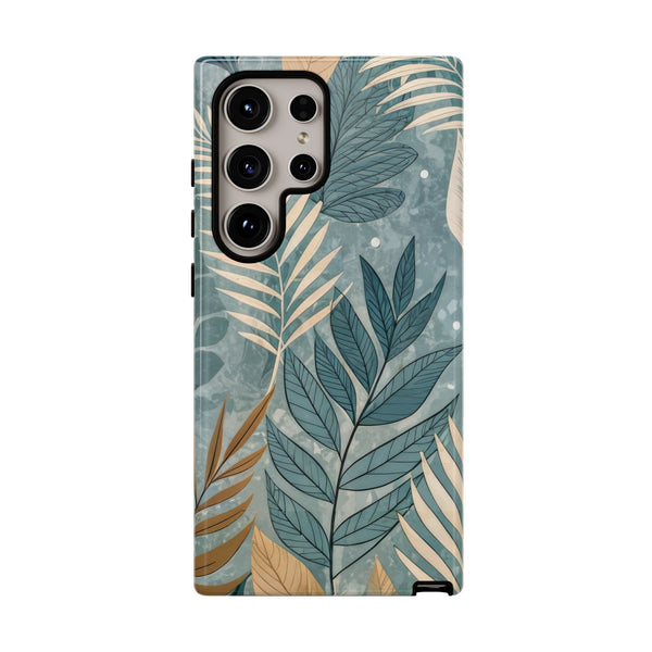 Blue Boho Leaves Tough Case