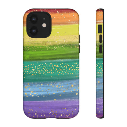 Rainbow Glitter Brush Strokes - Tough Case