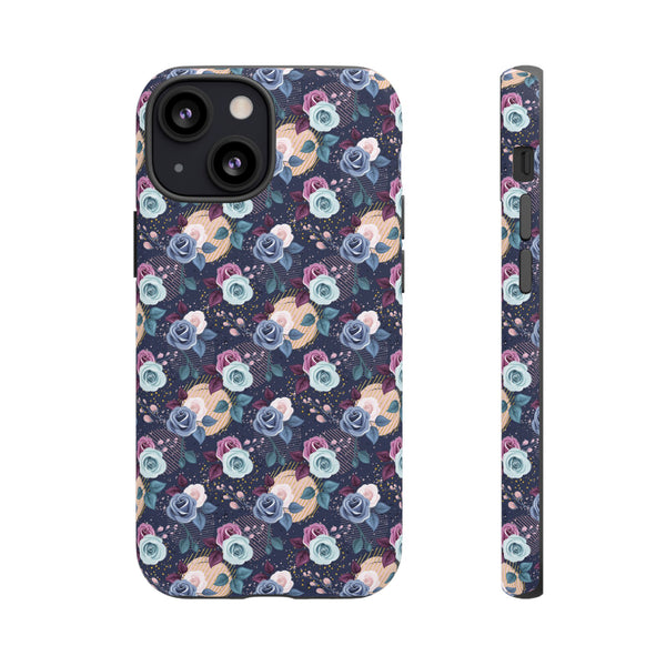 Navy & Pink Florals  - Tough Phone Case