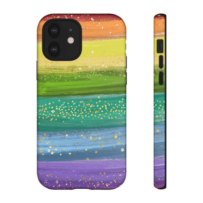Rainbow Glitter Brush Strokes - Tough Case
