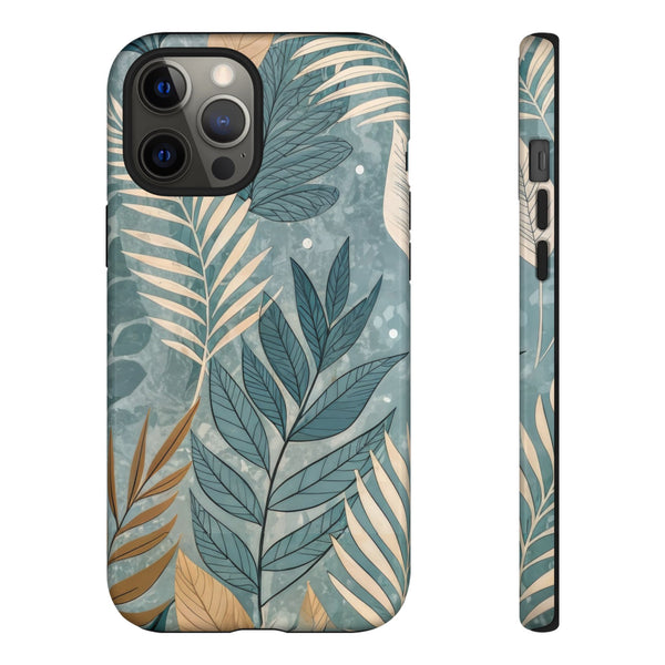 Blue Boho Leaves Tough Case