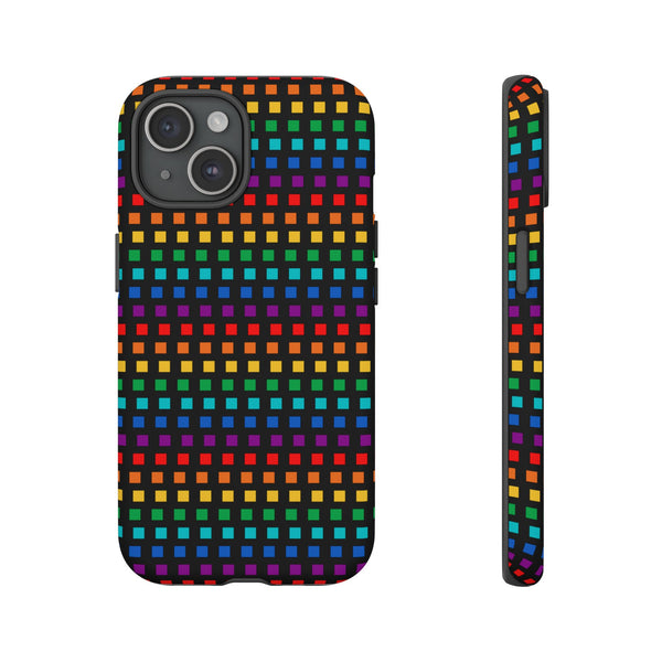 Rainbow Dots on Black - Tough Case