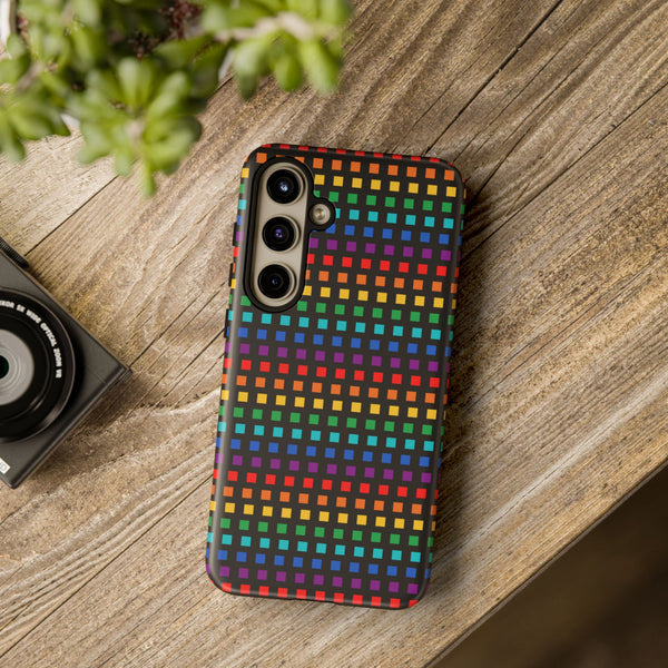 Rainbow Dots on Black - Tough Case